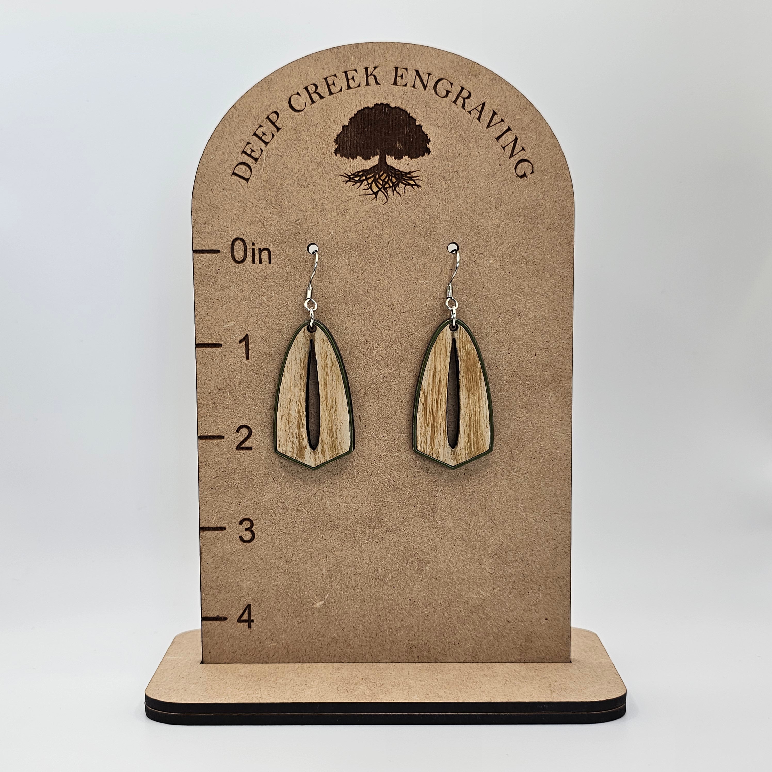 Geometric Cutout Dangle Earrings | Hand-Painted Edge | Surgical Steel - DEHPP13