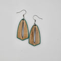 Geometric Cutout Dangle Earrings | Hand-Painted Edge | Surgical Steel - DEHPP13
