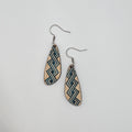 Greek Key Teardrop Dangle Earrings | Hand-Painted | Surgical Steel - DEHPP15
