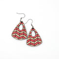 Coral Chevron Triangle Dangle Earrings | Hand-Painted | Surgical Steel - DEHPP18-LP