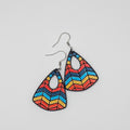 Fiesta Stripe Triangle Dangle Earrings | Hand-Painted | Surgical Steel - DEHPP18-M