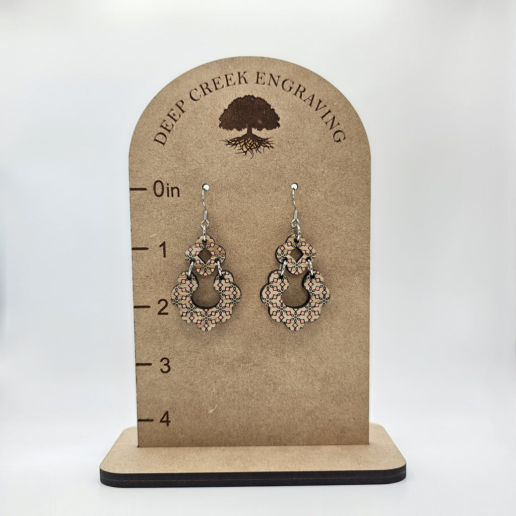 Blush Blossom Chandelier Earrings | Hand-Painted | Surgical Steel - DEHPP1-P