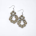 Turquoise Blossom Chandelier Earrings | Hand-Painted | Surgical Steel - DEHPP1-T