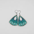 Turquoise Tide Triangle Dangle Earrings | Hand-Painted | Surgical Steel - DEHPP18-TO