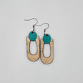 Modern Turquoise Arch Dangle Earrings | Hand-Painted | Surgical Steel - DEHPP20