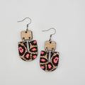 Pink Leopard Arch Dangle Earrings | Hand-Painted | Surgical Steel - DEHPP22