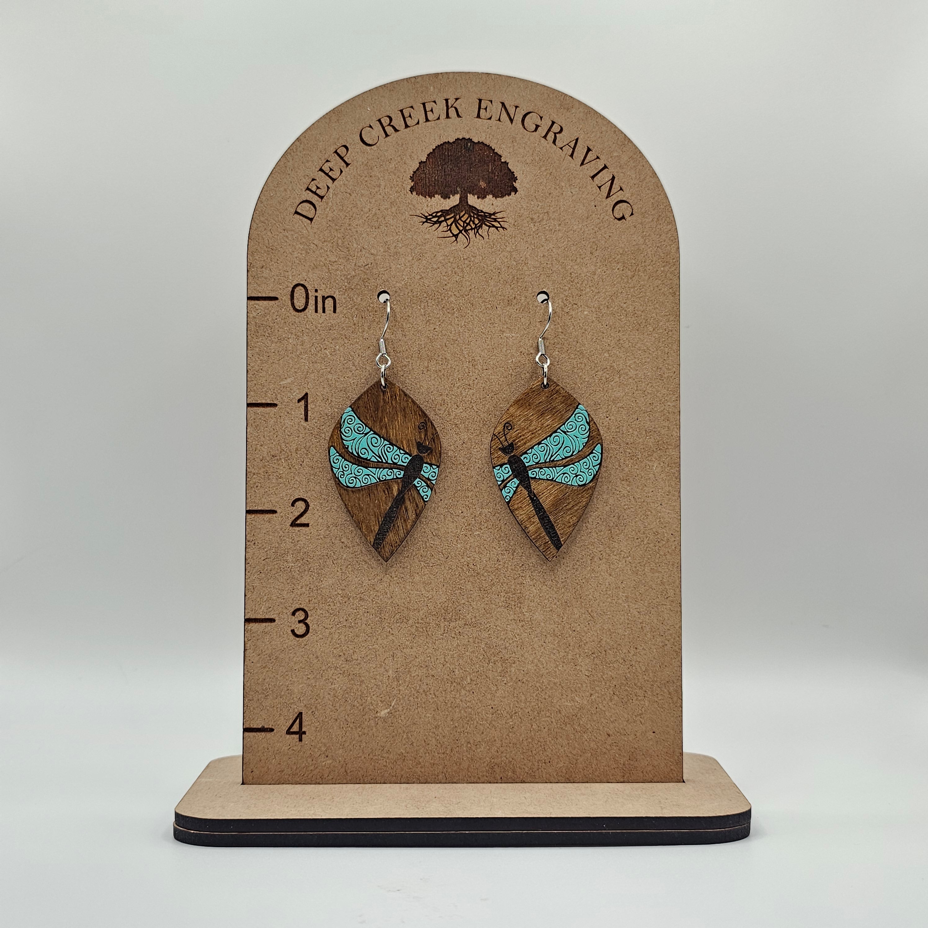 Desert Dragonfly Drop Earrings | Hand-Painted | Surgical Steel - DEHPP24