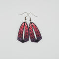 Sunset Feather Fade Cutout Drop Earrings | Hand-Painted | Surgical Steel - DEHPP3-RO