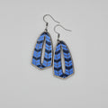 Blue Horizon Chevron Cutout Drop Earrings | Hand-Painted | Surgical Steel - DEHPP3-ZE
