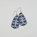 Cobalt Chevron Cutout Drop Earrings | Hand-Painted | Surgical Steel - DEHPP3-ZET