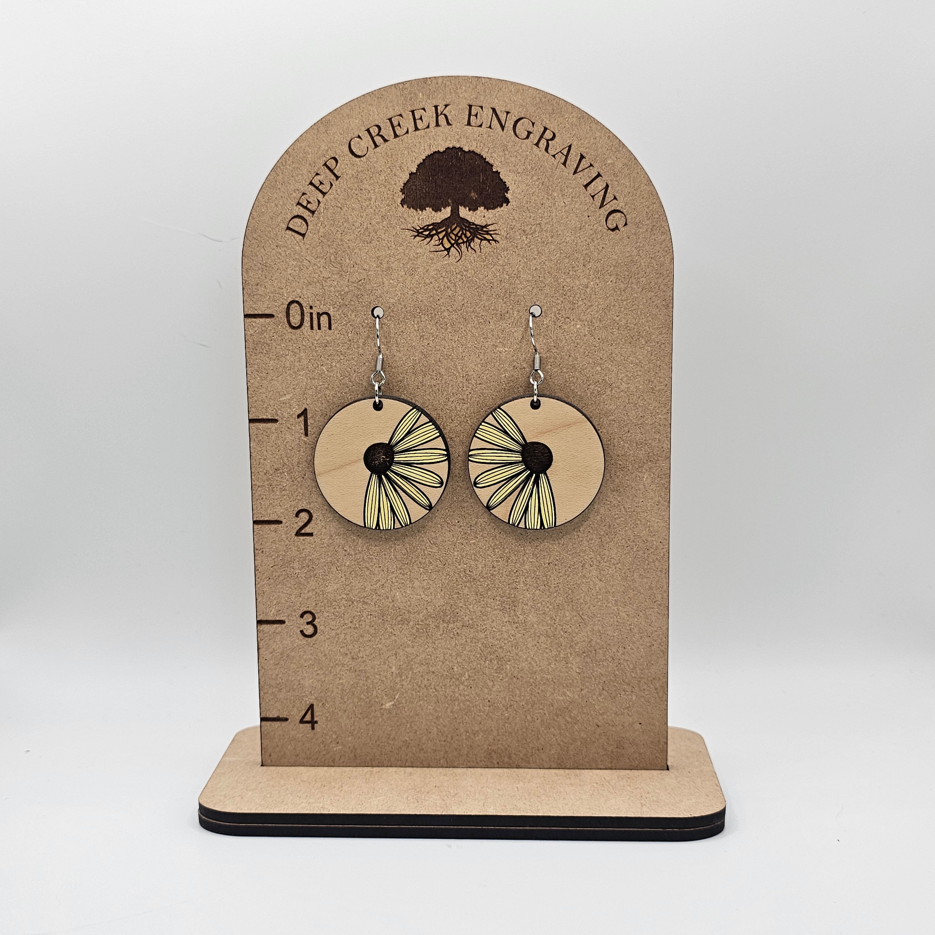 Meadow Bloom Circle Dangle Earrings | Hand-Painted | Surgical Steel - DEHPP35