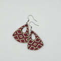 Maroon Diamond Teardrop Drop Earrings | Hand-Painted | Surgical Steel - DEHPP4-CT