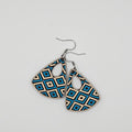 Electric Blue Mosaic Drop Earrings | Hand-Painted | Surgical Steel - DEHPP4-ST