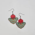 Retro Wave Fan Dangle Earrings | Hand-Painted | Surgical Steel - DEHPP40