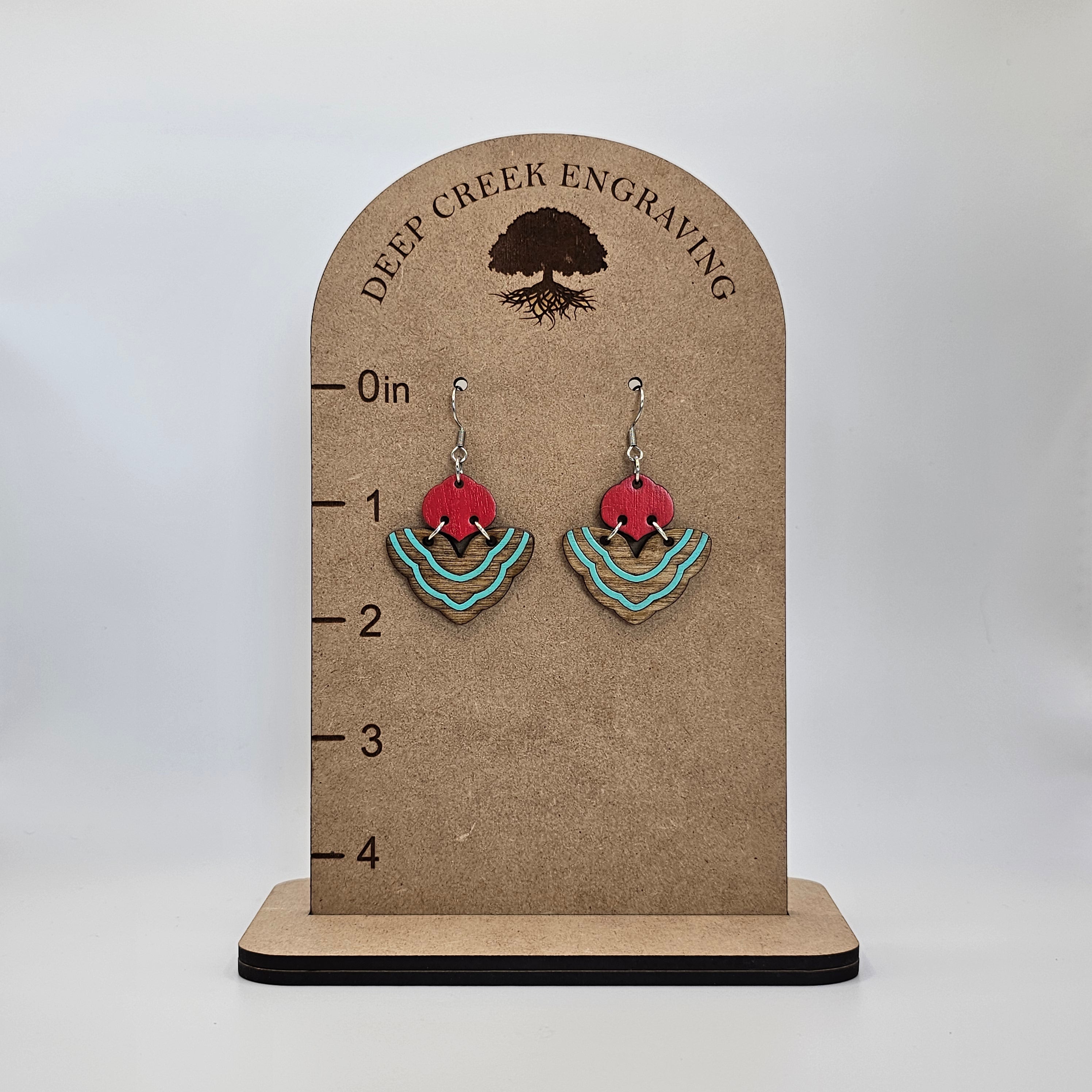 Retro Wave Fan Dangle Earrings | Hand-Painted | Surgical Steel - DEHPP40