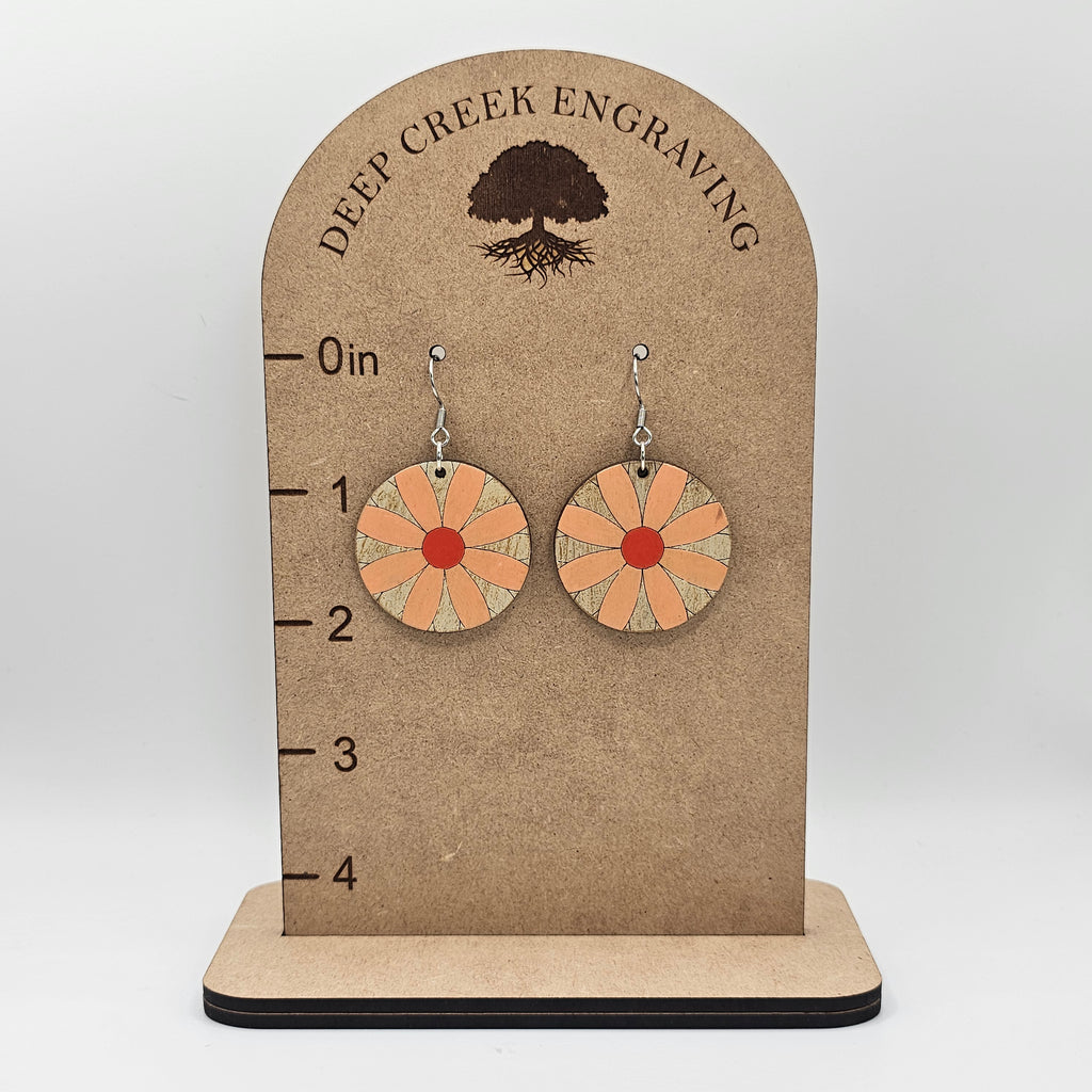 Blush Bloom Dangle Earrings | Hand-Painted Wood | Surgical Steel - DEHPP44