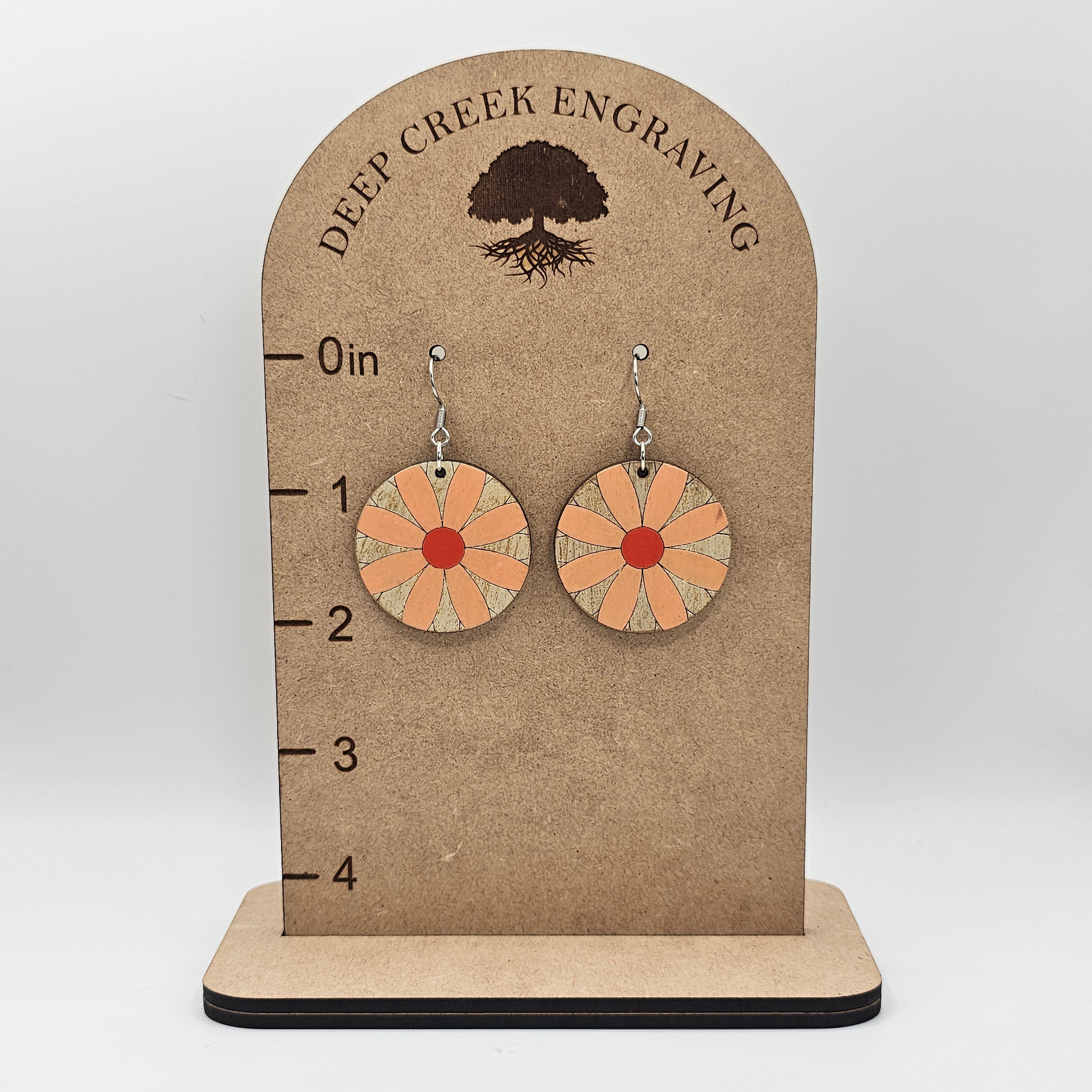 Blush Bloom Dangle Earrings | Hand-Painted Wood | Surgical Steel - DEHPP44