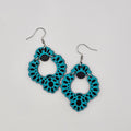 Turquoise Squash Blossom Dangle Earrings | Hand-Painted | Surgical Steel - DEHPP49