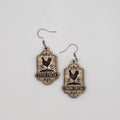 Farm Fresh Eggs Dangle Earrings | Laser Engraved | Surgical Steel - DEHPP5