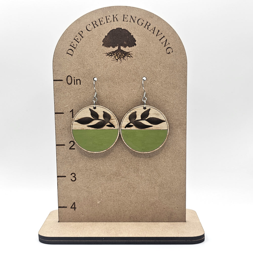 Meadow Leaf Cutout Dangle Earrings | Hand-Painted | Surgical Steel - DEHPP54