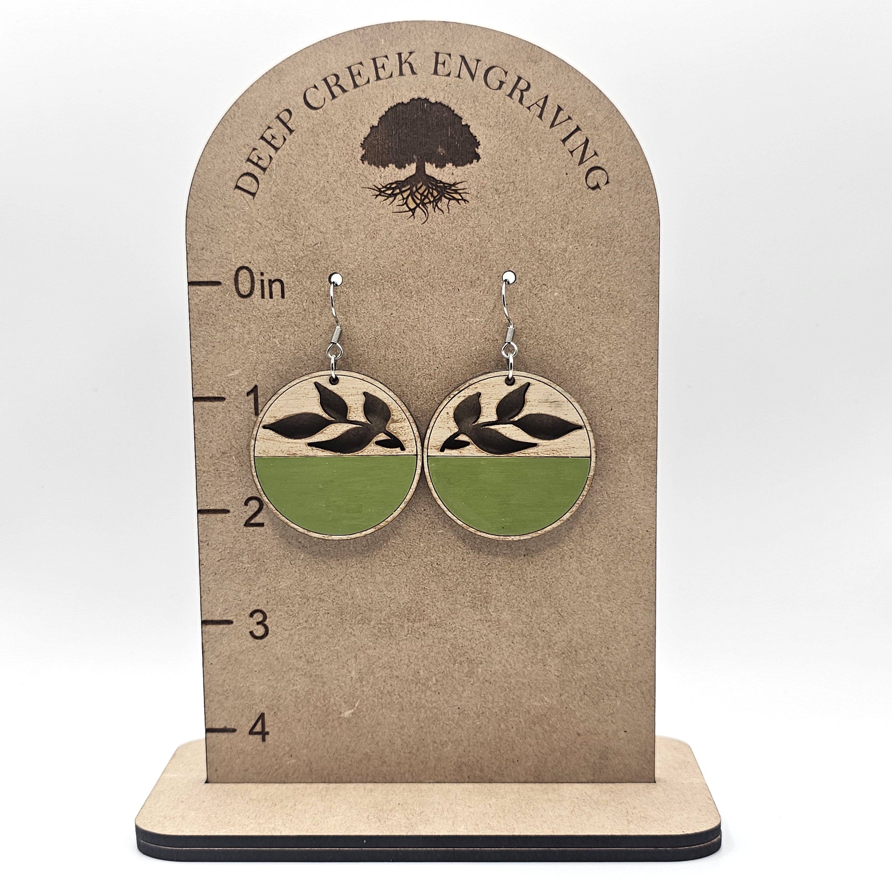 Meadow Leaf Cutout Dangle Earrings | Hand-Painted | Surgical Steel - DEHPP54