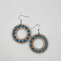 Santorini Mosaic Circle Dangle Earrings | Hand-Painted | Surgical Steel - DEHPP8-B
