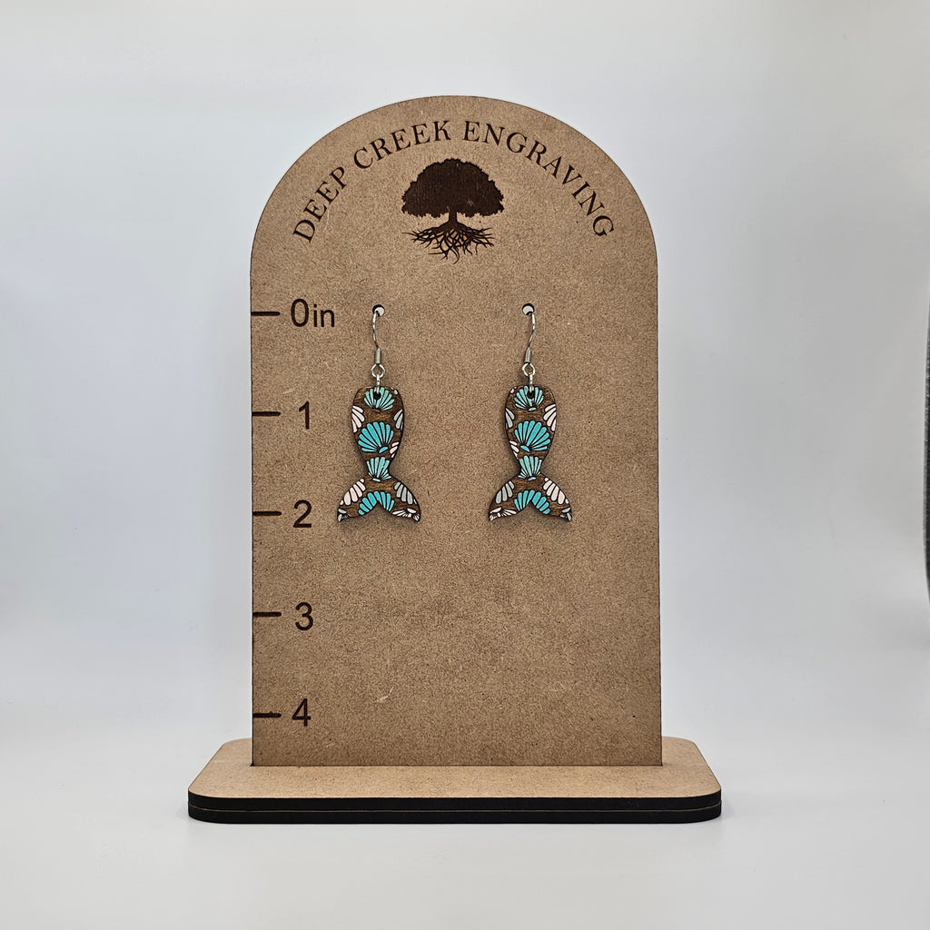 Mermaid Tail Dangle Earrings | Hand-Painted | Surgical Steel - DEHPP84