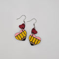 Pencil Heart Dangle Earrings | Hand-Painted | Surgical Steel - DEHPP88