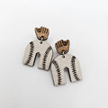 Softball Glove Dangle Earrings | Hand-Painted | Surgical Steel - DEHPP93