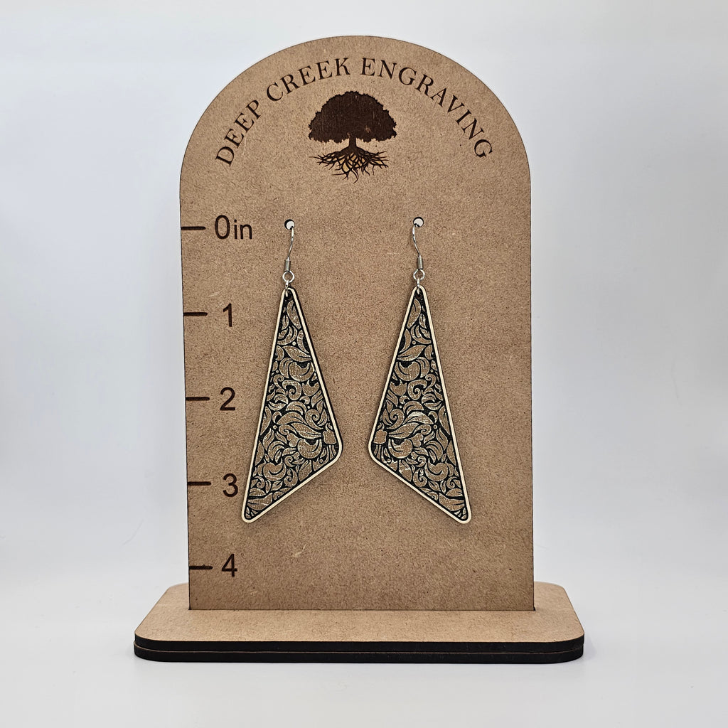 Midnight Floral Triangle Earrings - DEHSC1-L