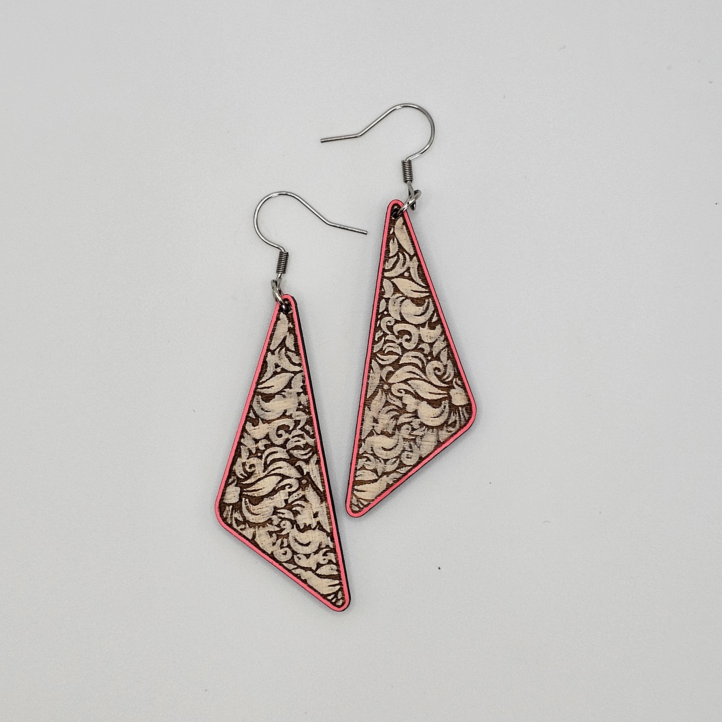 Vintage Floral Triangle Earrings - DEHSC1-P
