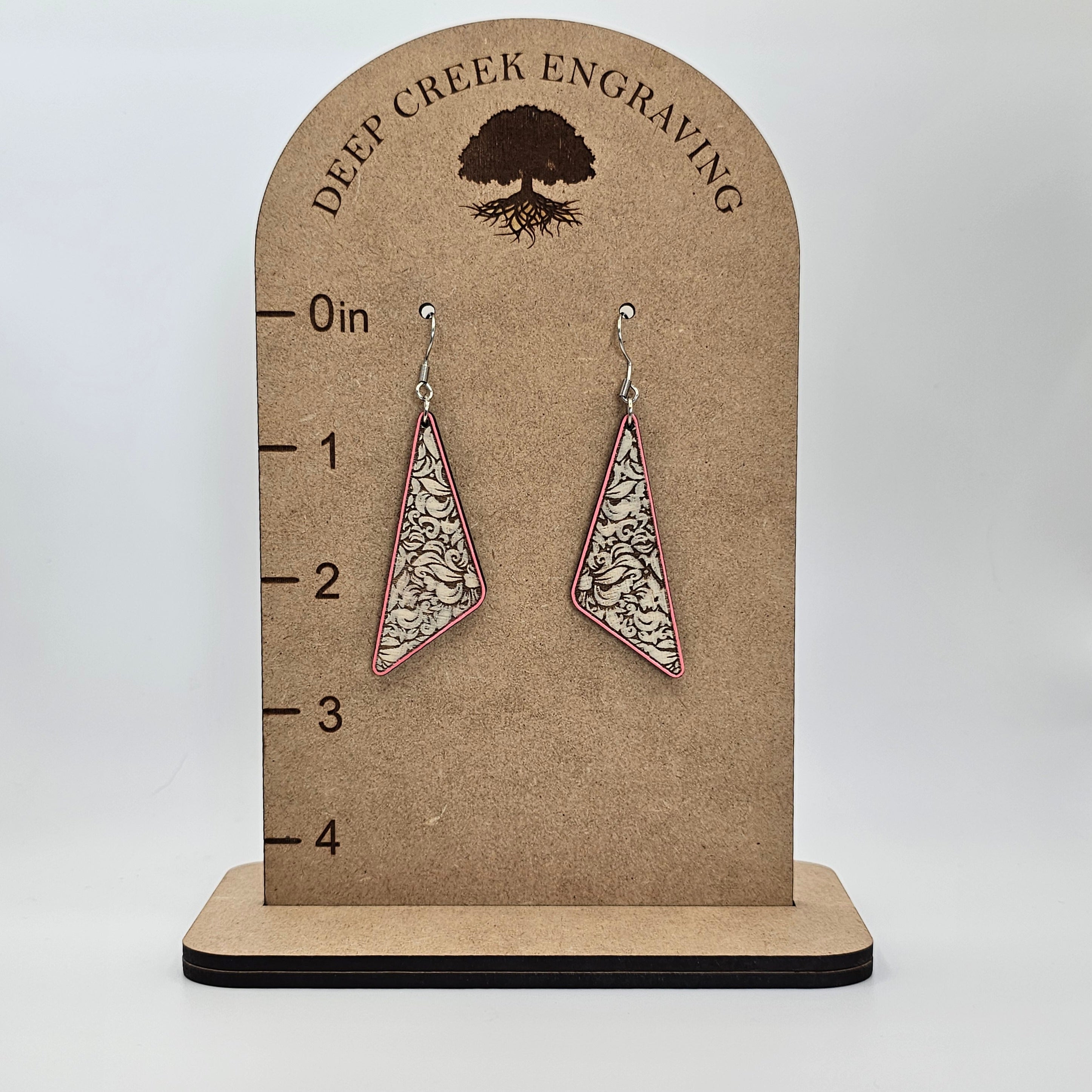 Vintage Floral Triangle Earrings - DEHSC1-P