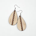 Desert Stripe Teardrop Dangle Earrings | Laser Engraved Wood | Surgical Steel - DEHSC11-CA