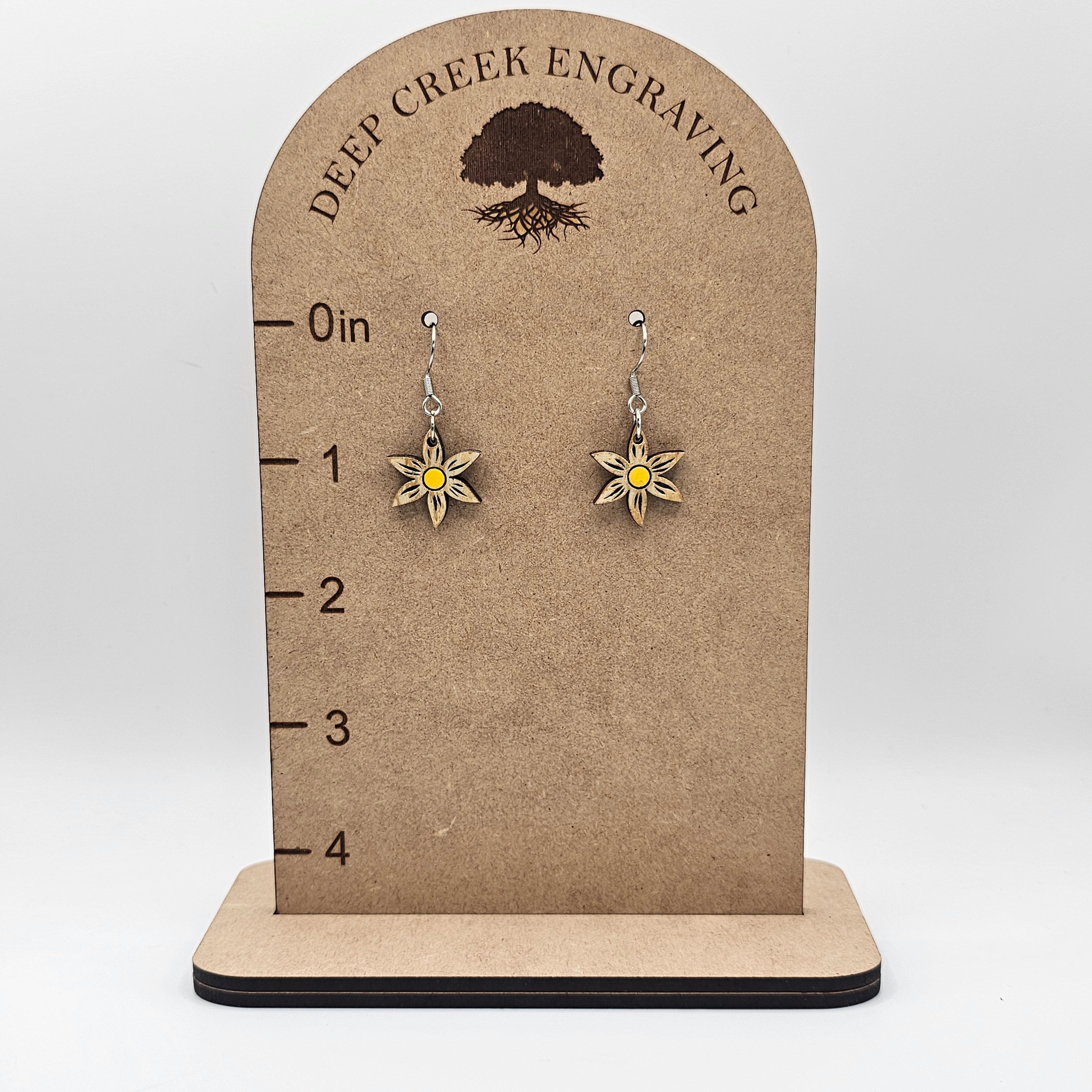 Prairie Flower Drop Earrings | Hand-Painted | Surgical Steel - DEHSC9