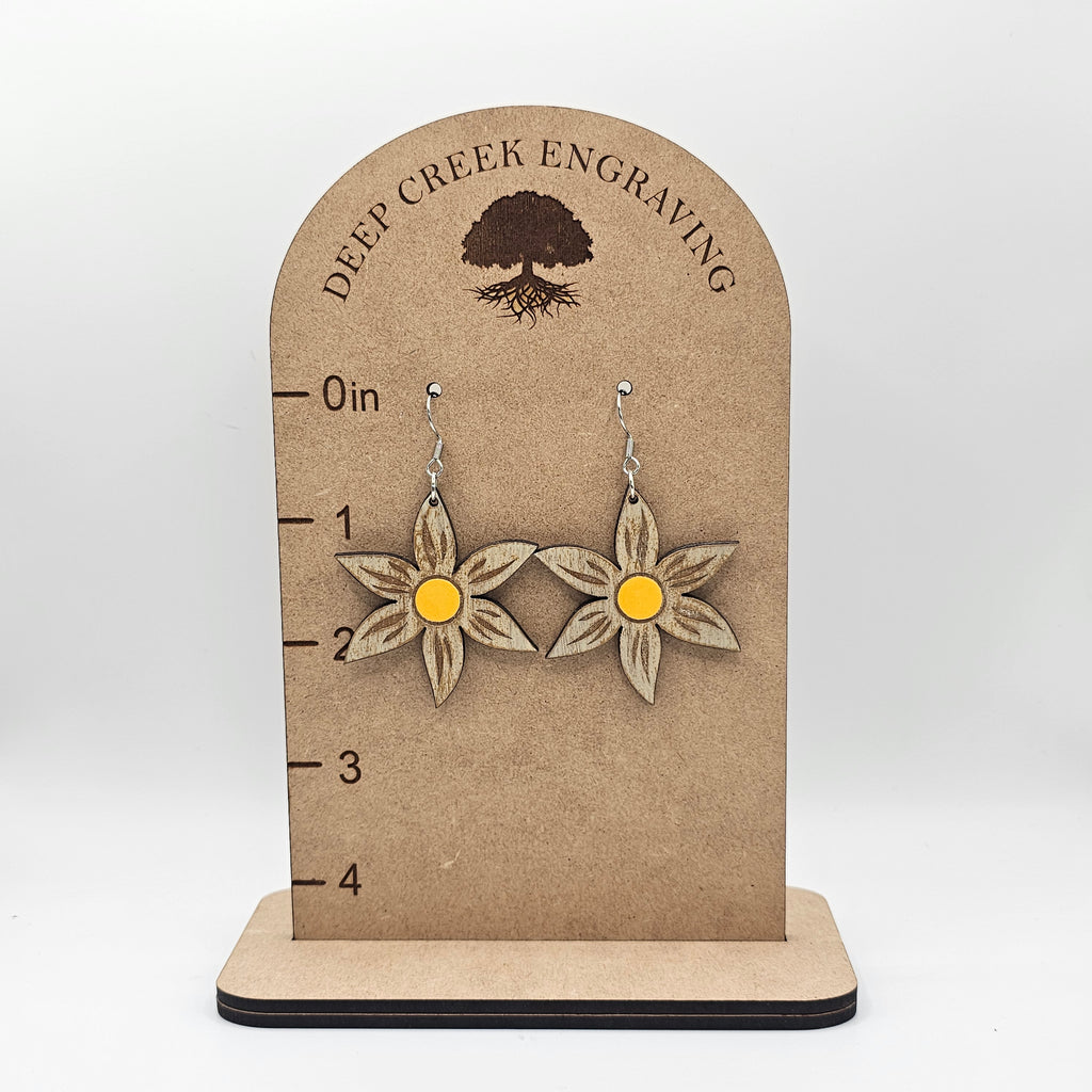 Prairie Flower Drop Earrings | Hand-Painted | Surgical Steel - DEHSC9