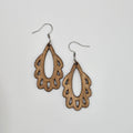 Scalloped Woodland Dangle Earrings | Laser-Cut Wood | Surgical Steel - DEWPP41