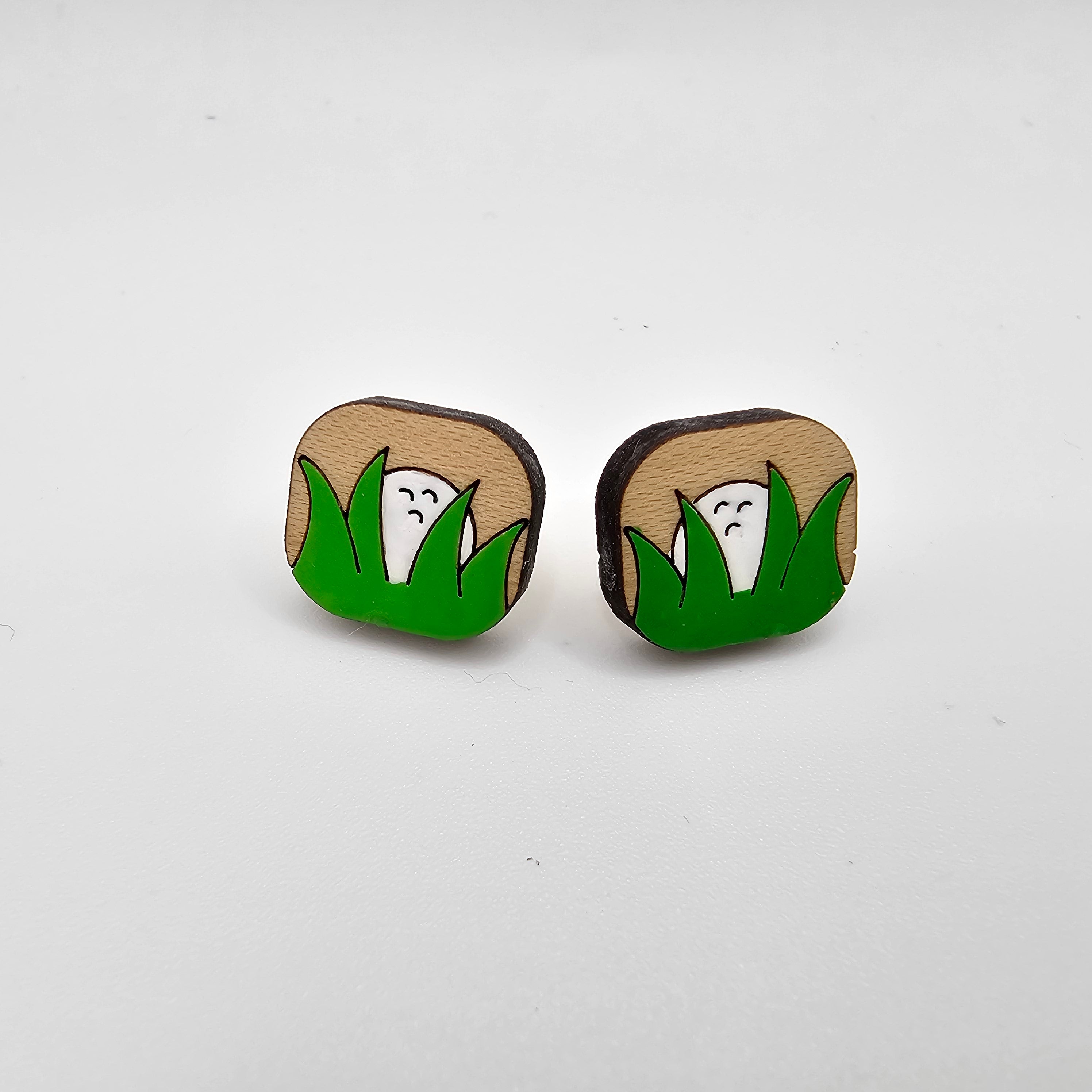Lost in the Rough Stud Earrings | Hand-Painted | Surgical Steel - SEHLH5