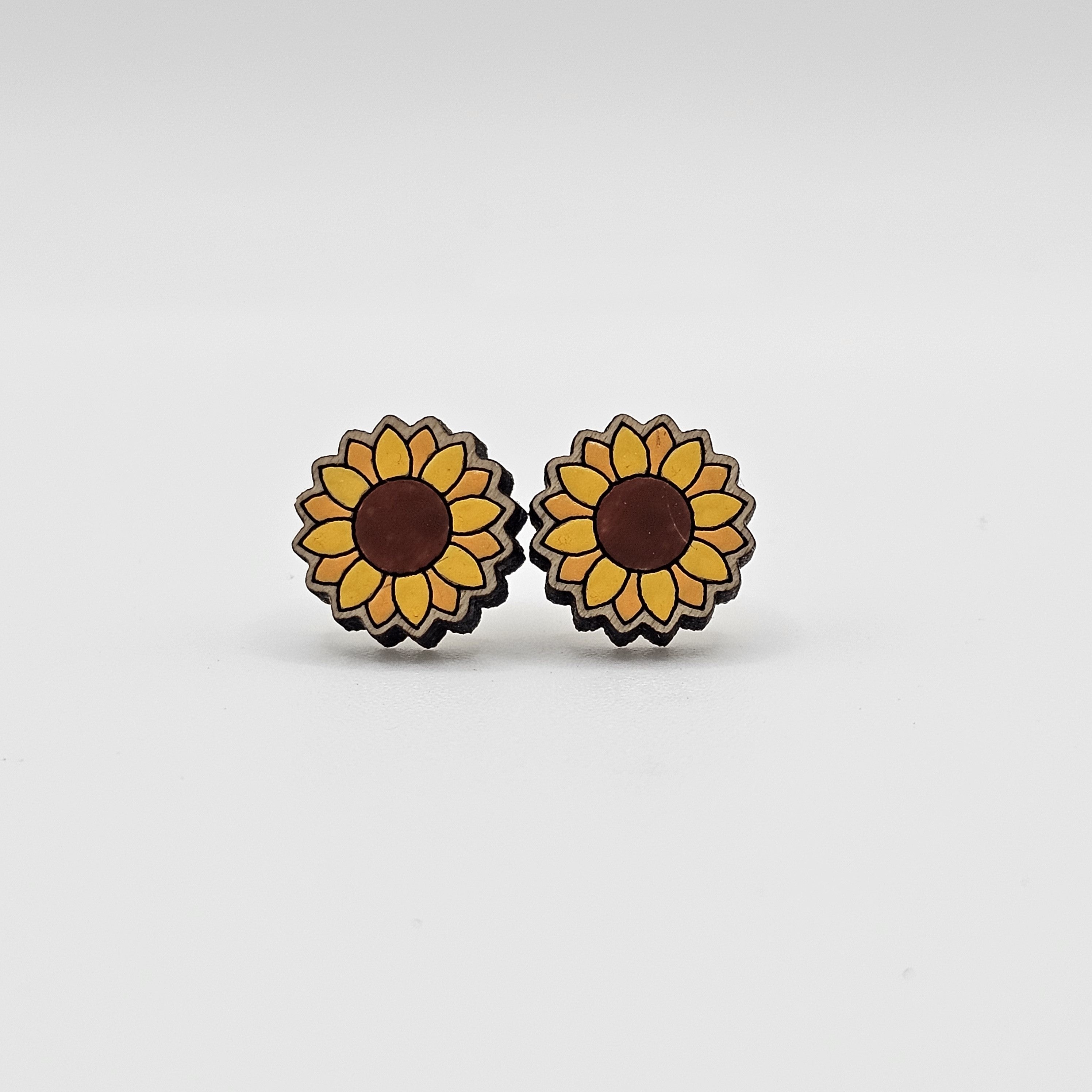Sunflower Stud Earring | Hand-Painted | Surgical Steel - SEHOS12
