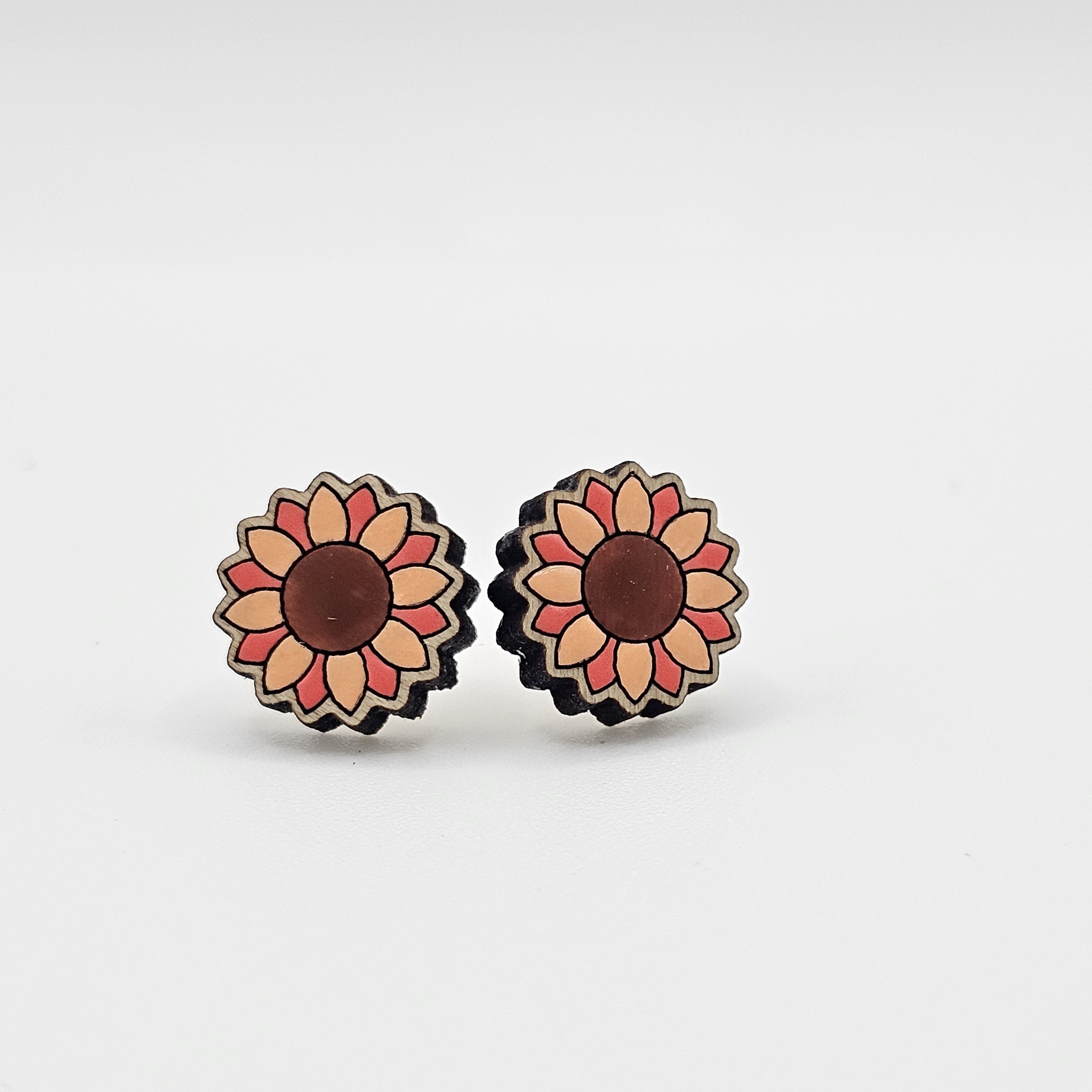 Sunflower Stud Earring | Hand-Painted | Surgical Steel - SEHOS12