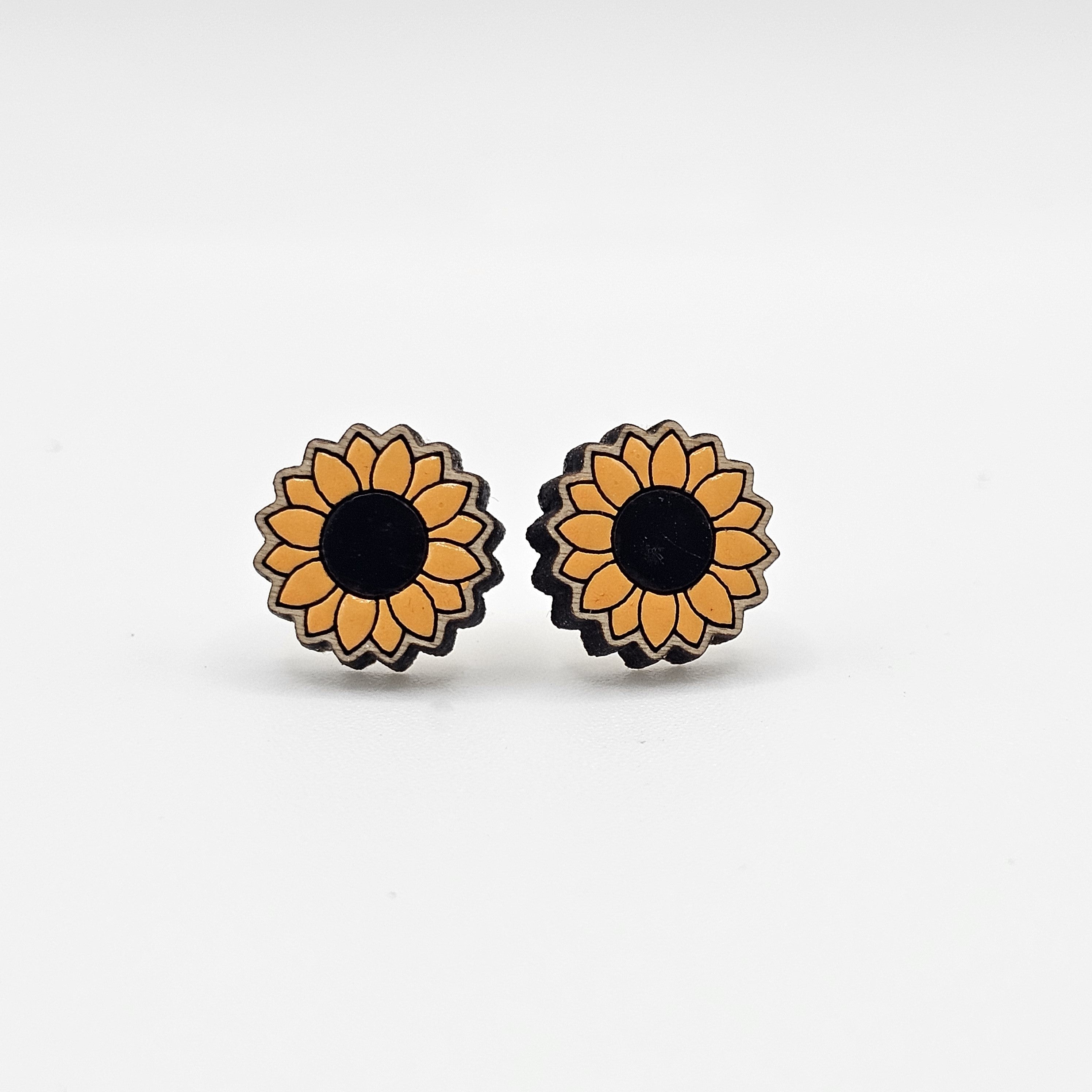 Sunflower Stud Earring | Hand-Painted | Surgical Steel - SEHOS12