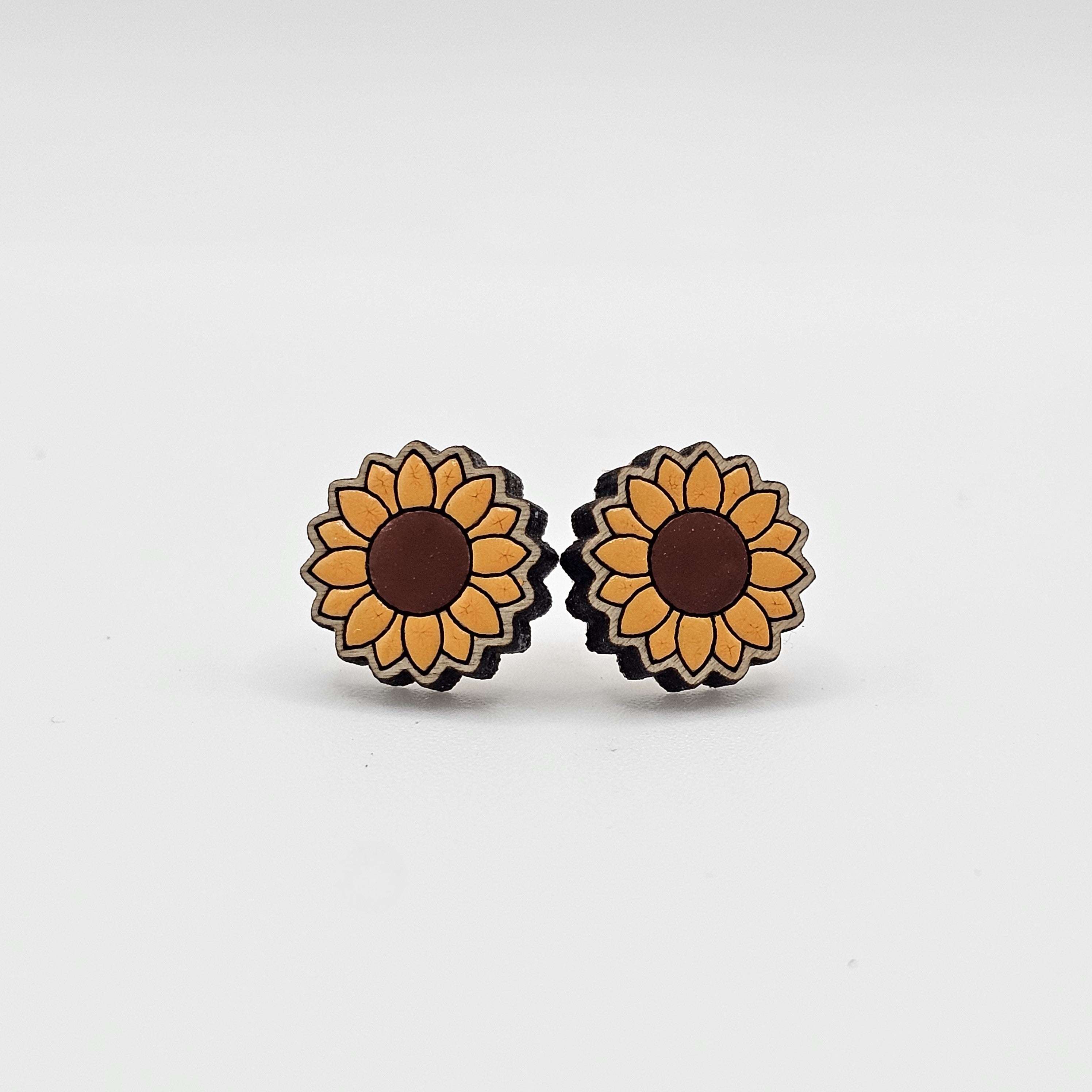 Sunflower Stud Earring | Hand-Painted | Surgical Steel - SEHOS12