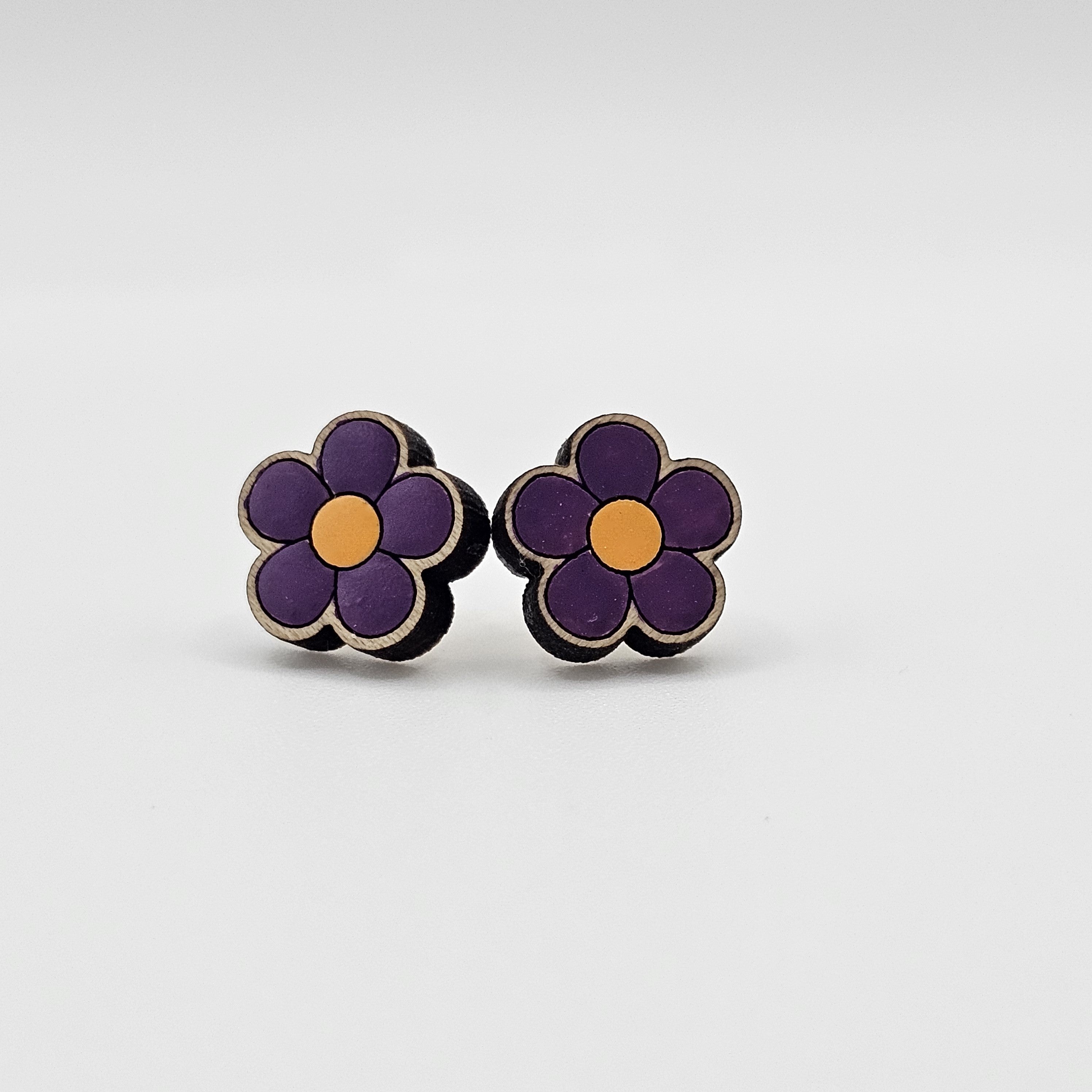 Flower Stud Earring | Hand-Painted | Surgical Steel - SEHOS13