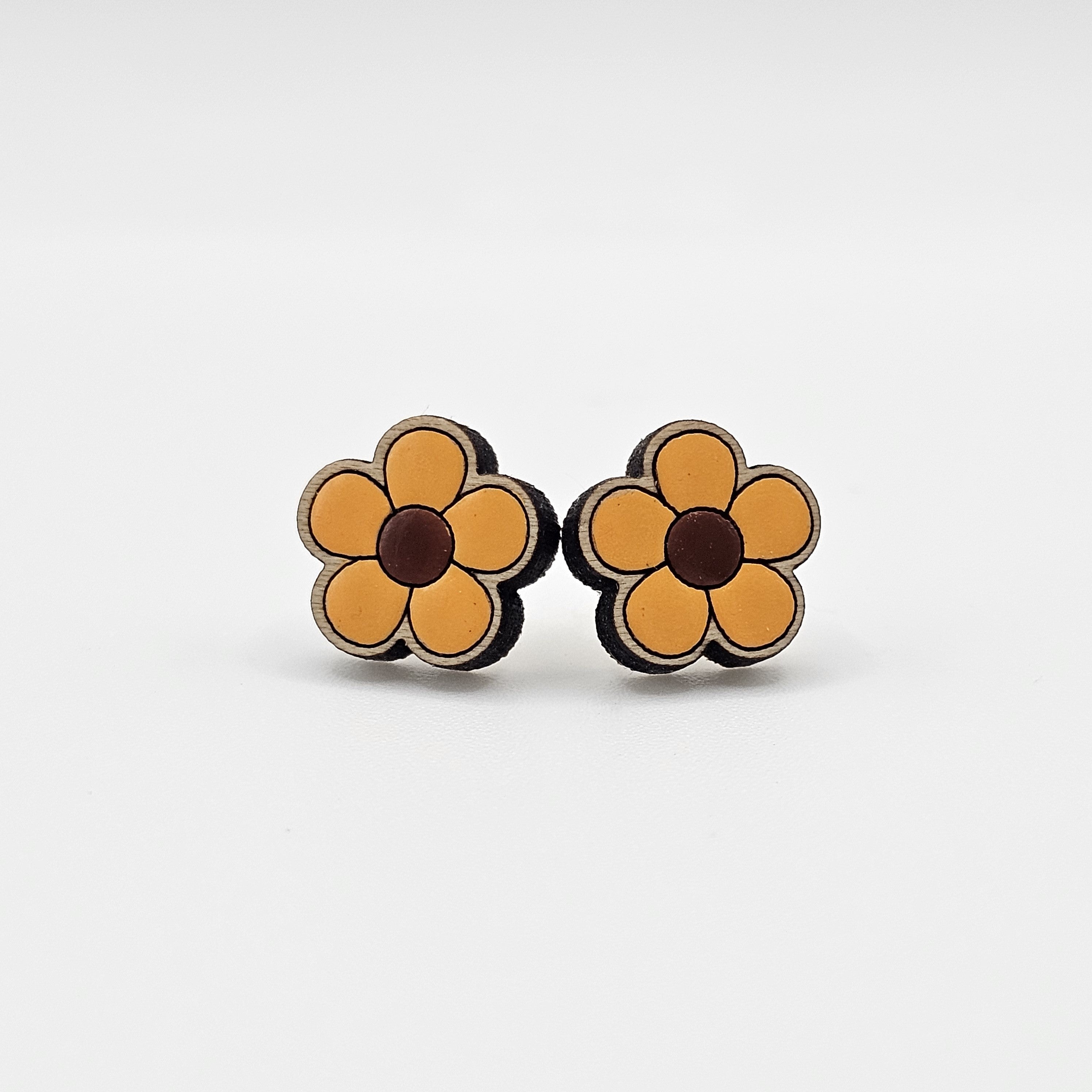 Flower Stud Earring | Hand-Painted | Surgical Steel - SEHOS13