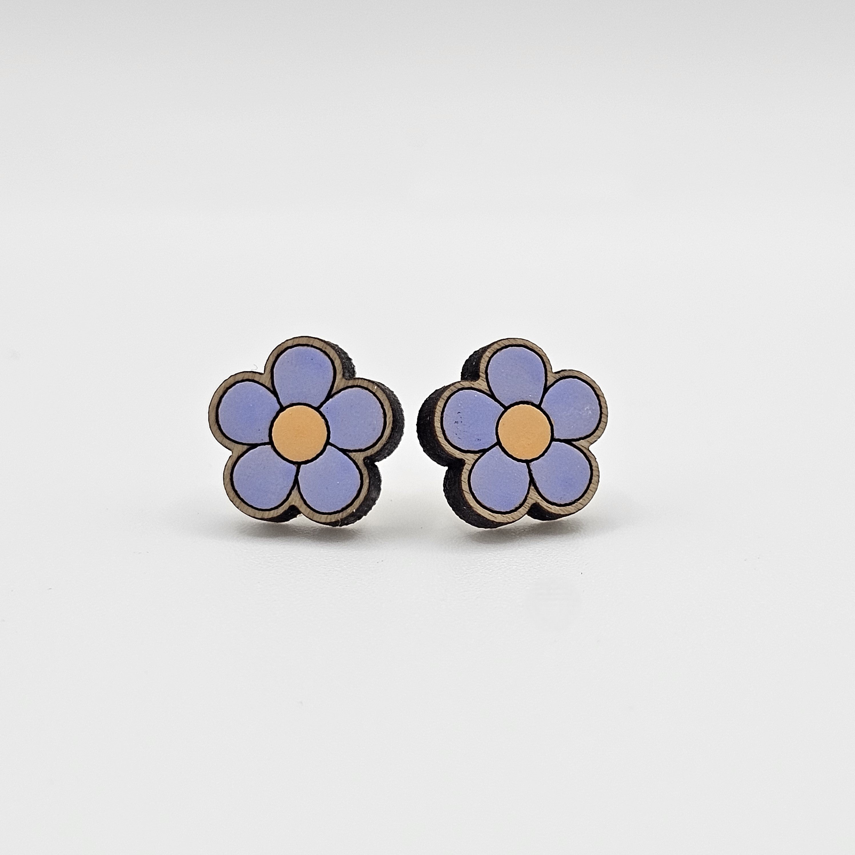 Flower Stud Earring | Hand-Painted | Surgical Steel - SEHOS13