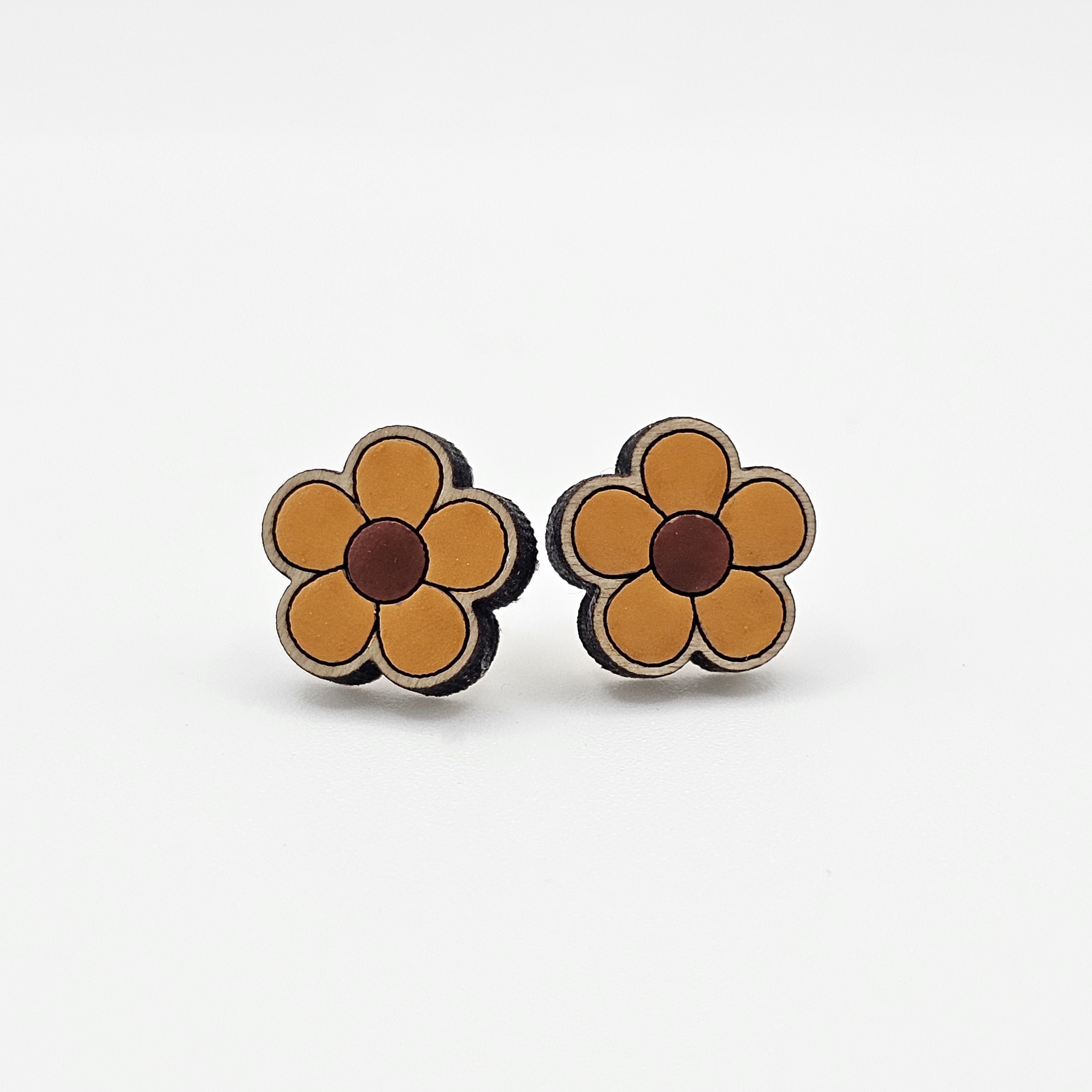 Flower Stud Earring | Hand-Painted | Surgical Steel - SEHOS13