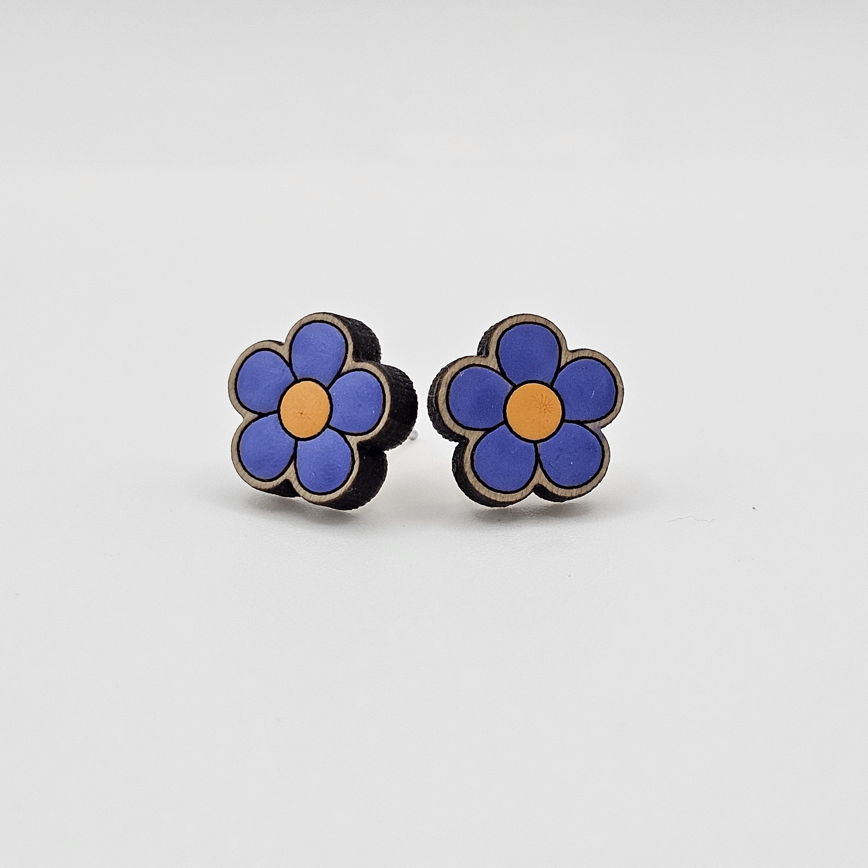 Flower Stud Earring | Hand-Painted | Surgical Steel - SEHOS13