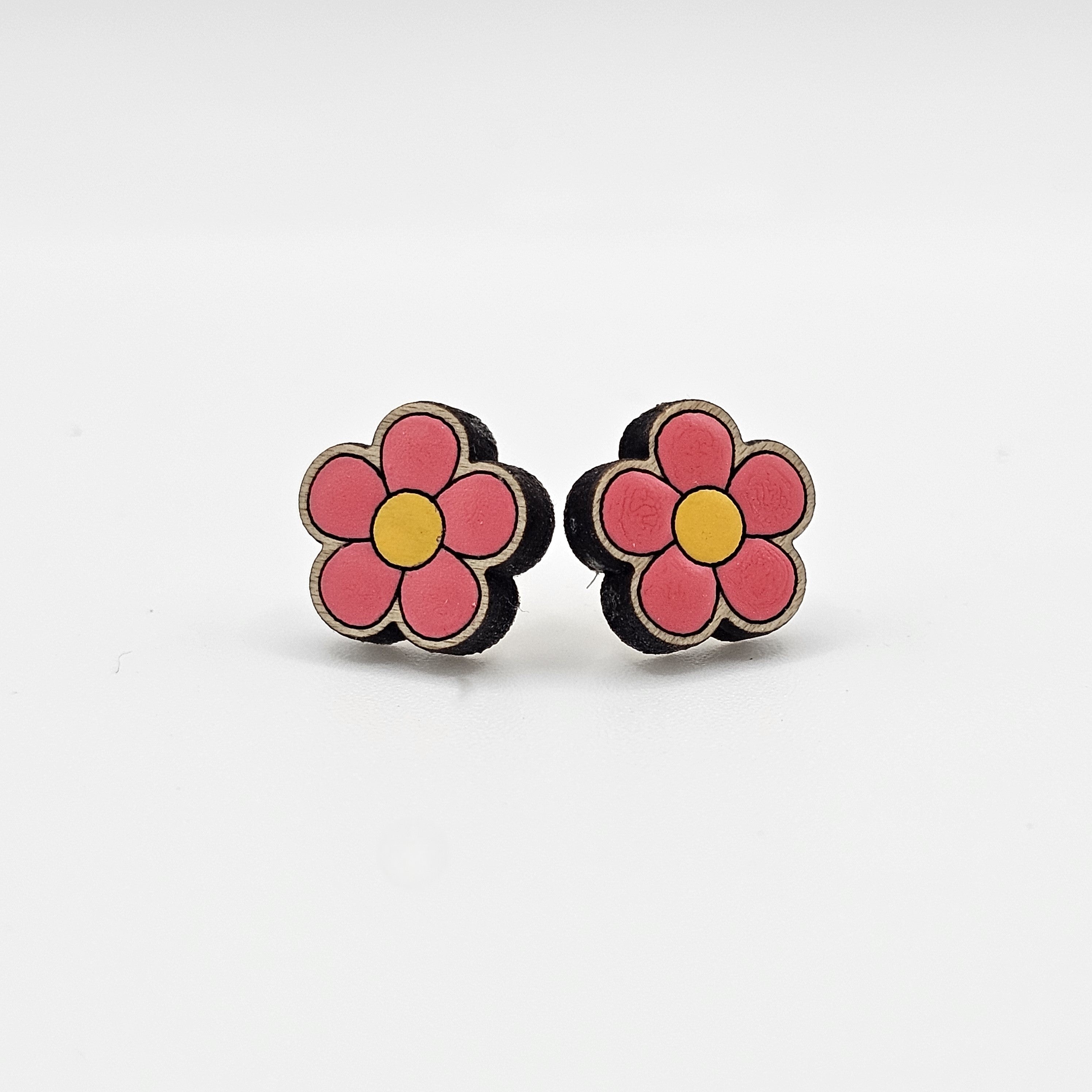 Flower Stud Earring | Hand-Painted | Surgical Steel - SEHOS13