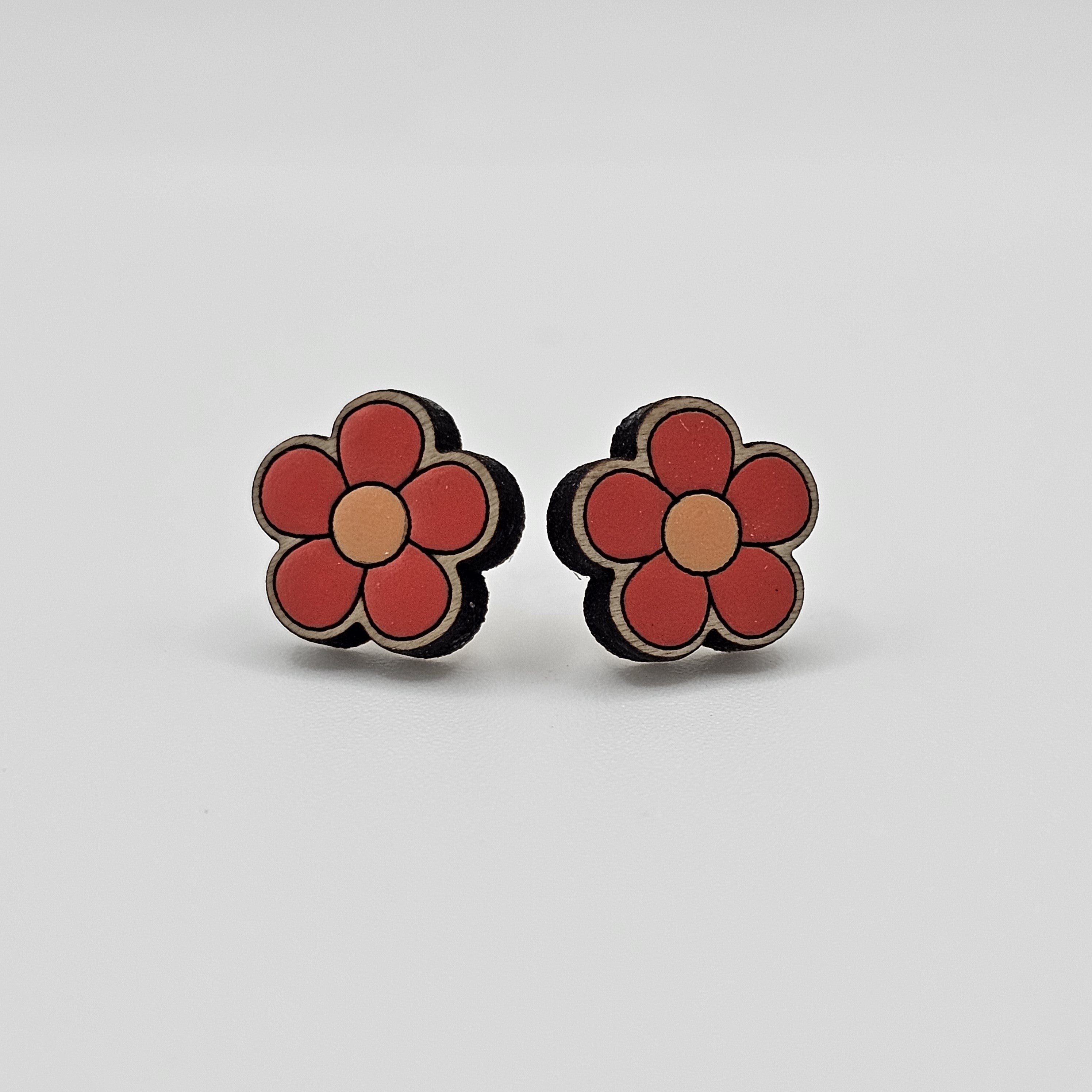 Flower Stud Earring | Hand-Painted | Surgical Steel - SEHOS13