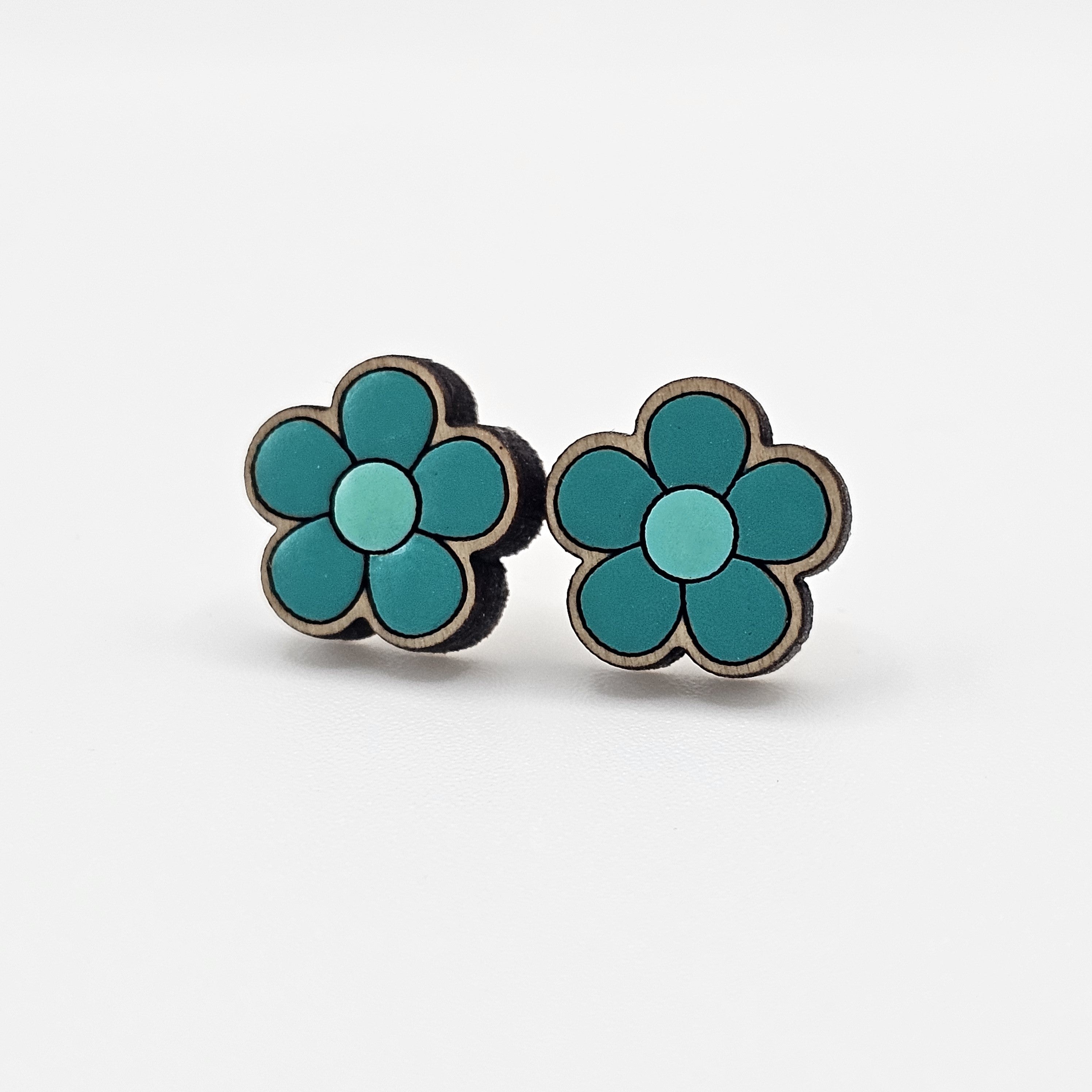 Flower Stud Earring | Hand-Painted | Surgical Steel - SEHOS13