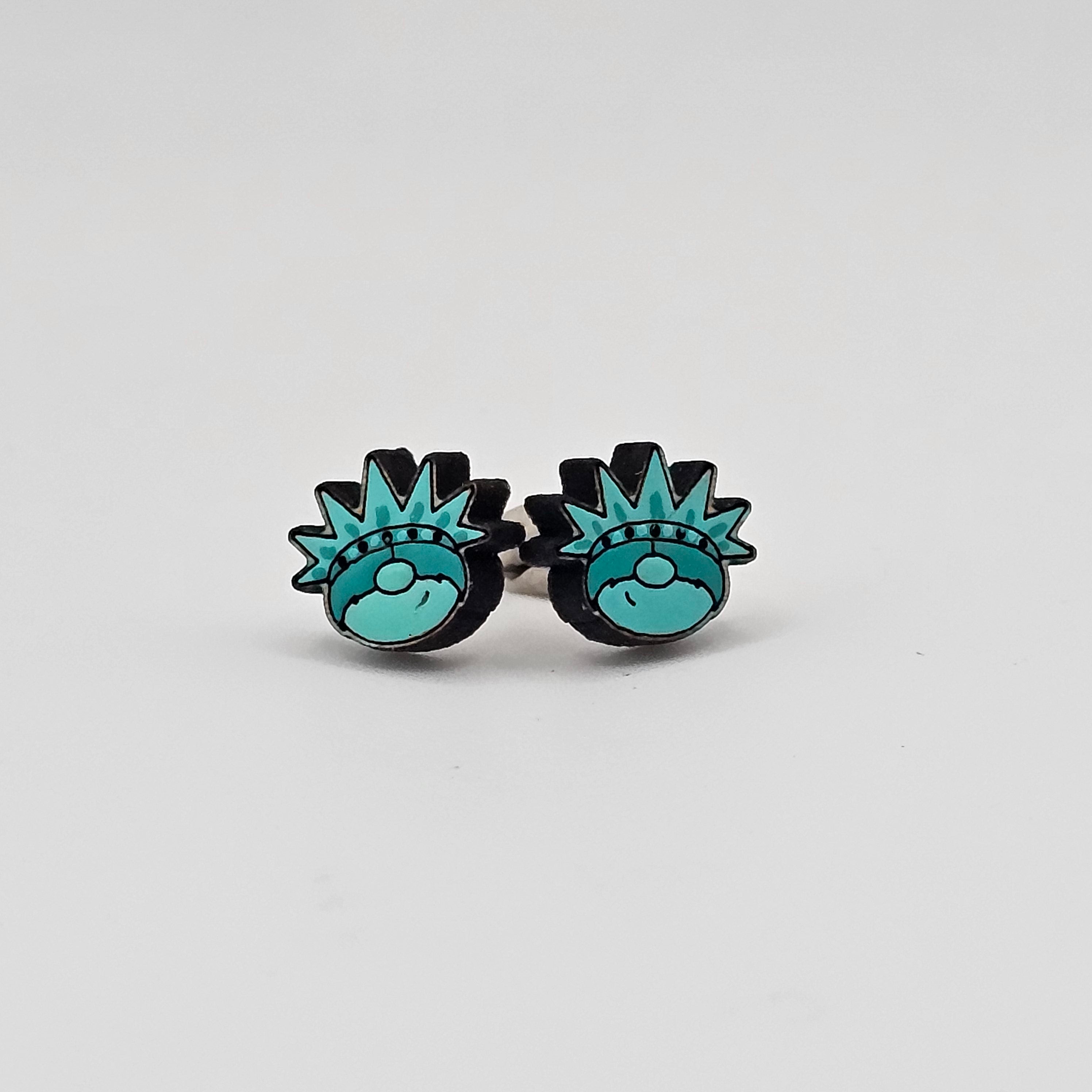 Liberty Crown Stud Earring | Hand-Painted | Surgical Steel - SEHOS21